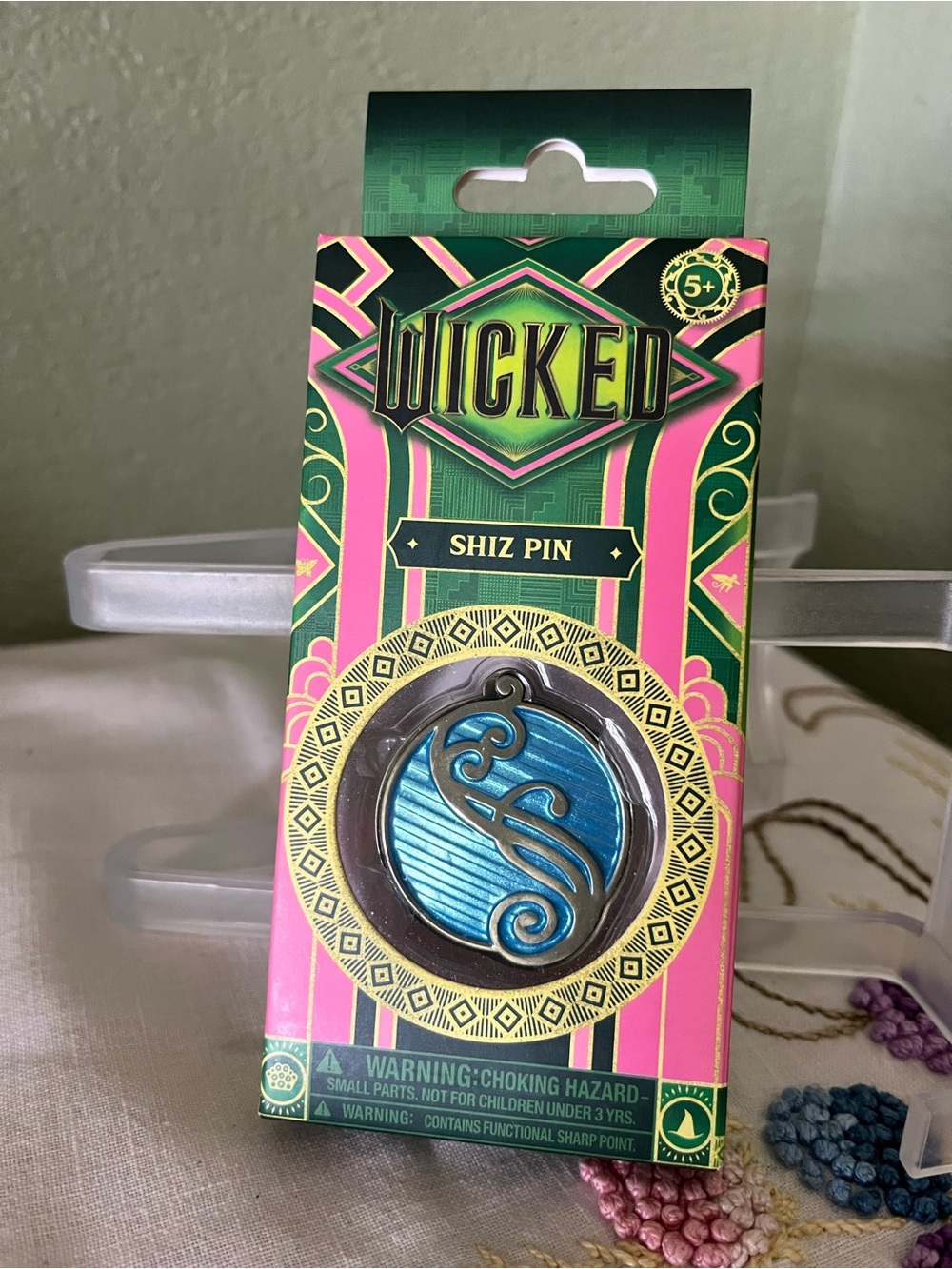 Official Wicked Shiz University collector’s pin, new and unused original boxed